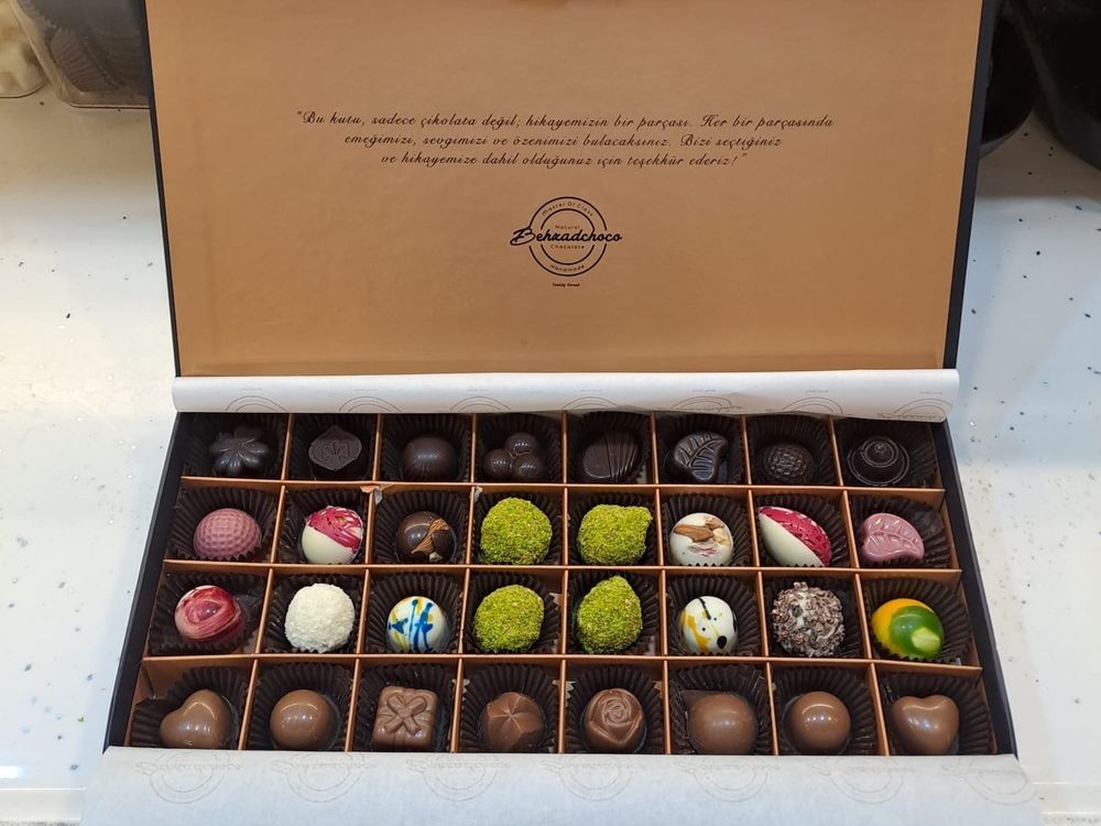 A large handmade chocolate gift box from Behzadchoco.